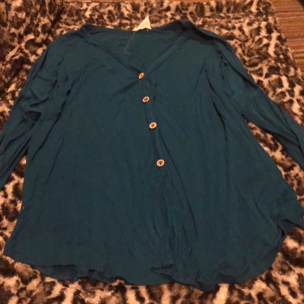 Turquoise Long Sleeved Cardigan